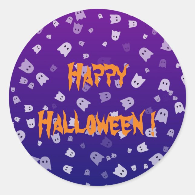 Sticker Rond Fantômes d'Halloween (Devant)
