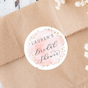 Sticker Rond Fard à joues aquarelle cercle Baby Shower de maria