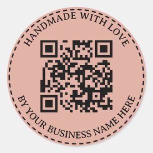 Sticker Rond Fard à joues Code QR personnalisé fait à la main