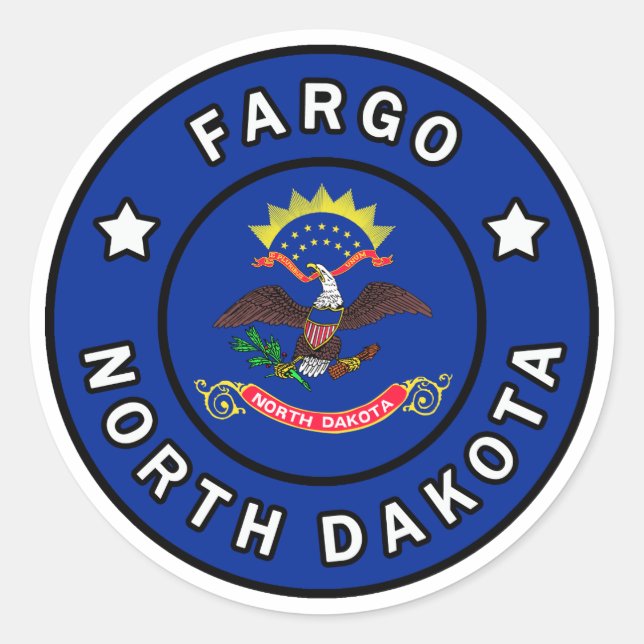 Sticker Rond Fargo Dakota du Nord (Devant)