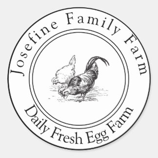 Sticker Rond Farm Fresh Eggs Chicken Coop Rustic Country Farm
