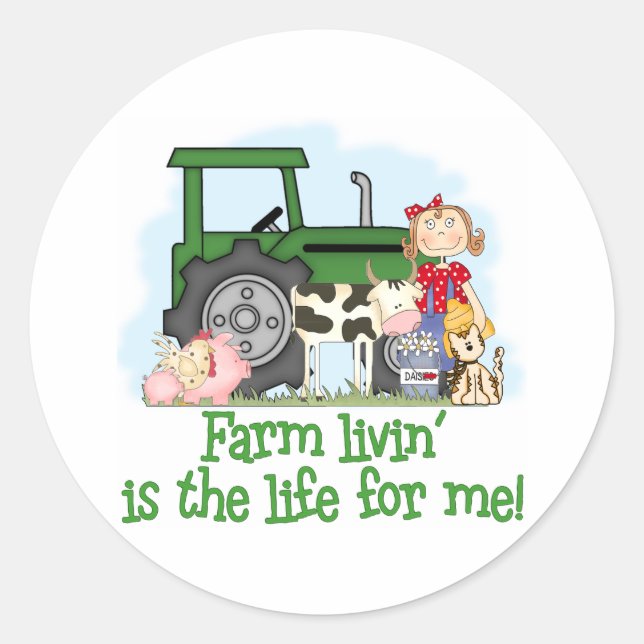 Sticker Rond Farm Livin' (Girl) (Devant)