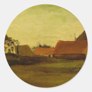 Sticker Rond Farmhouses à Loosduinen near The Hague.