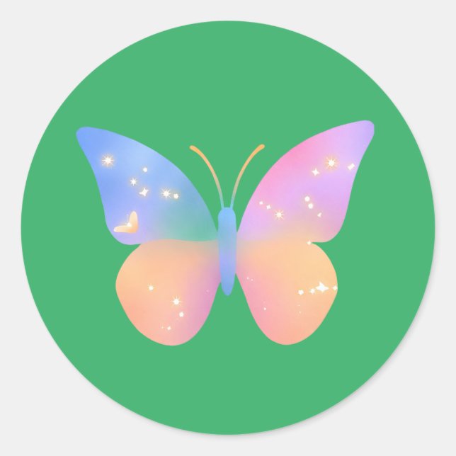 Sticker Rond Fascinant Papillon (Devant)