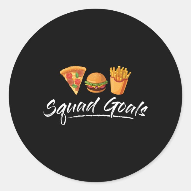 Sticker Rond Fast Food Burger Fromage Foodie Drôle Manger Idée  (Devant)