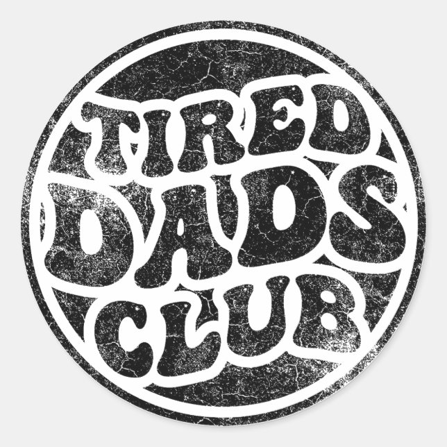 Sticker Rond Fatigué Dads Club Funny (Devant)