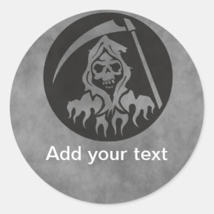Sticker Rond Faucheuse avec Scythe