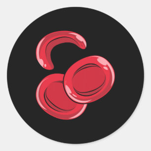 Sticker Rond Faucille Rouge Cellule de sang Faucille Sensibilis