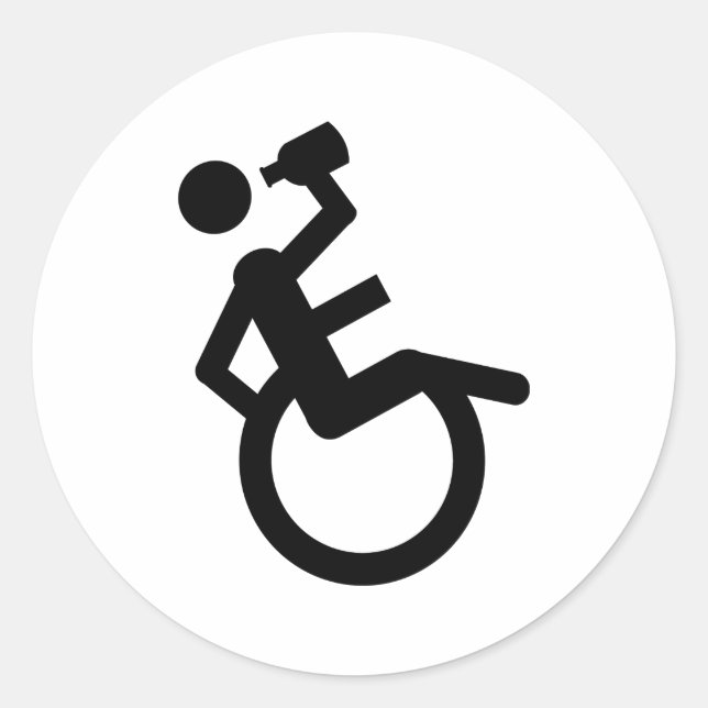 Sticker Rond fauteuil roulant fauteuil roulant (Devant)