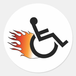 Sticker Rond fauteuil roulant flamboyant
