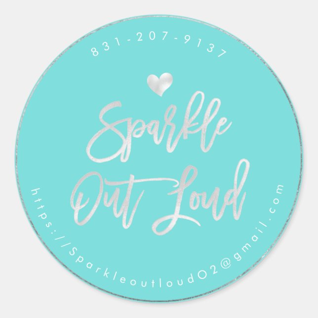 Sticker Rond Faux Coeur Argent Éclatent Loud do-it-yourself Arr (Devant)
