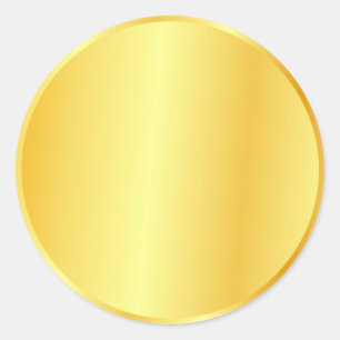 Sticker Rond Faux Gold Blank Élégant Modèle Personnalisé Logo, 