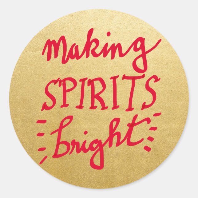 Sticker Rond Faux Gold Foil Fabrication Spiritueux Bright Red S (Devant)