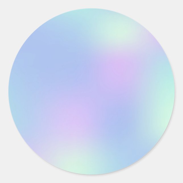 Sticker Rond Faux Holographique bleu violet Personnalisé tendan (Devant)