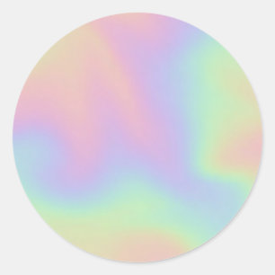 Sticker Rond Faux Holographique Pastel Personnalisé Classic Rou