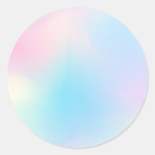 Sticker Rond Faux Holographique Pastel Personnalisé tendance