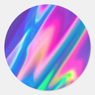 Sticker Rond Faux Holographique rose violet personnalisé tendan