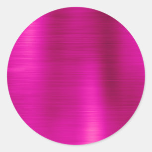 Sticker Rond Faux métallisé rose chaud vierge