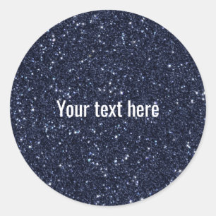 Sticker Rond Faux Navy Blue Gliter