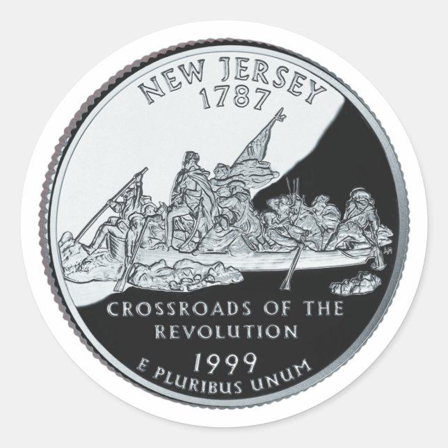 Sticker Rond Faux New Jersey State Quarter (Devant)
