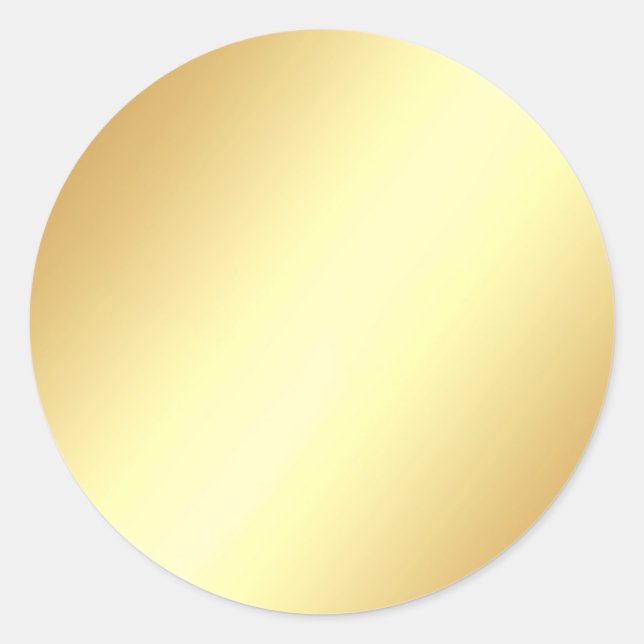 Sticker Rond Faux Or Blank glamour Élégant Modèle (Devant)