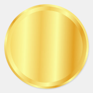 Sticker Rond Faux or Custom Blank Template Aspect Métallisé