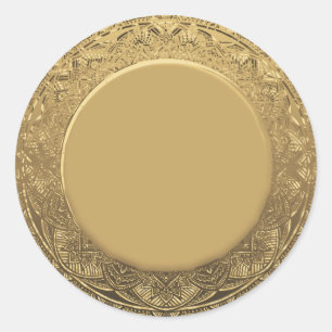 Sticker Rond Faux or Modèle vierge personnalisé