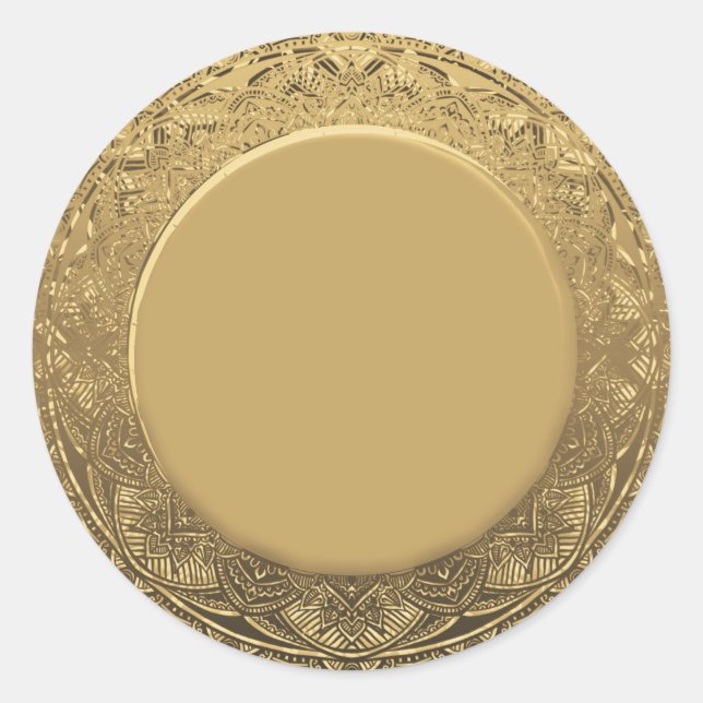 Sticker Rond Faux or Modèle vierge personnalisé (Devant)