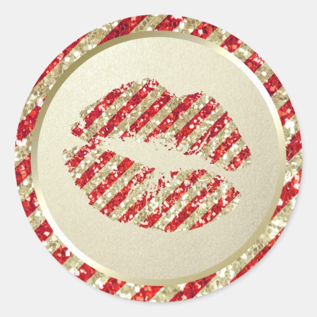 Sticker Rond Faux Parties scintillant Noël do-it-yourself Étiqu (Devant)