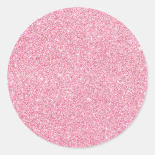 Sticker Rond Faux Parties scintillant rose Personnalisé tendanc
