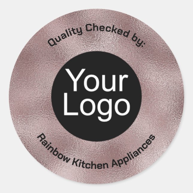 Sticker Rond Faux rose foncé (Devant)