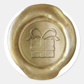 Sticker Rond Faux sceau de cire - Or - Cadeau