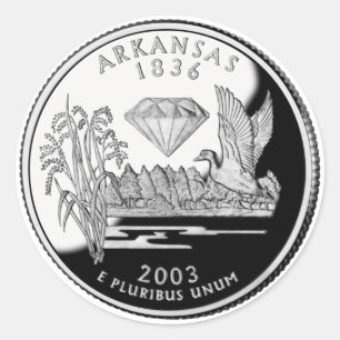 Sticker Rond Faux State Quarter Crater of Diamonds