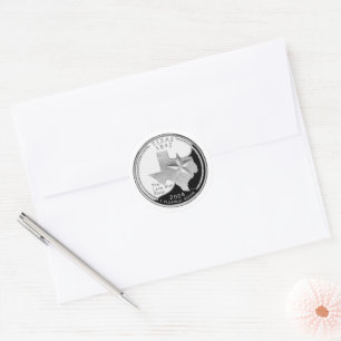 Sticker Rond Faux Texas State Quarter