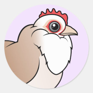 Sticker Rond Faverolles Hen