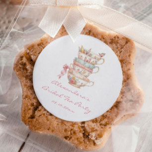 Sticker Rond Faveur de Baby Shower sur le thème du Thé