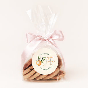 Sticker Rond Faveur de fête d'anniversaire Little Cutie Citrus 