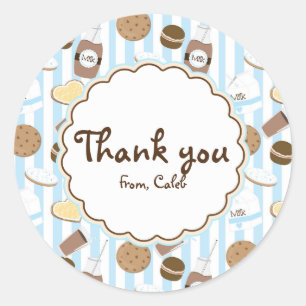 Sticker Rond Faveur de fête d'anniversaire pour garçons bleus C