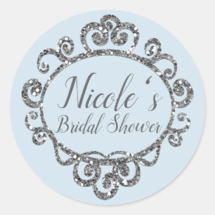 Sticker Rond Faveur de fête d'anniversaire scintillement paille