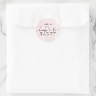 Sticker Rond Faveur de fête de bachelorette rose