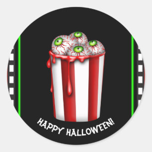 Sticker Rond Faveur de fête de nuit effrayante d'Halloween boul