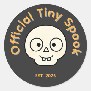 Sticker Rond Faveur de fête officielle de squelette effrayant m