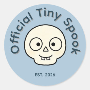 Sticker Rond Faveur de fête officielle de squelette effrayant m