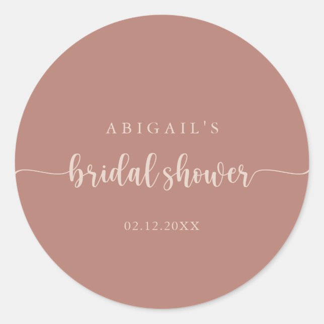 Sticker Rond Faveur de mariage en terre cuite calligraphiée (Devant)