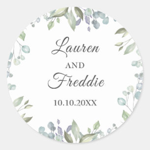 Sticker Rond Faveur de mariage floral aquarelle lilas