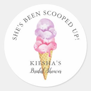 Sticker Rond Faveur de Mariage Glace à la Cuillère