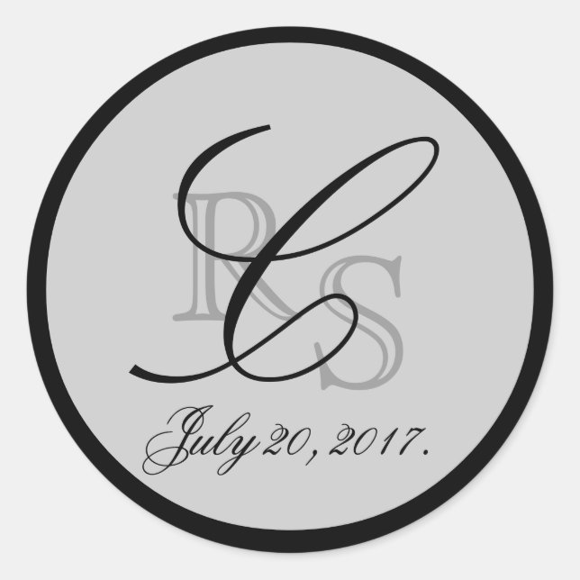 STICKER ROND FAVEUR DE MARIAGE GRAS NOIR (Devant)