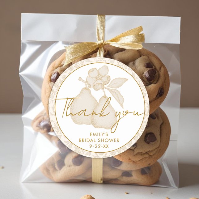 Sticker Rond Faveur de remerciement de mariage Parfaite Poire d (Thank You Favor Sticker)