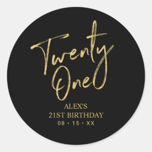 Sticker Rond Faveur de remerciement pour fête d'anniversaire 21