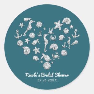 Sticker Rond Faveur de salle de bain de mariage Cœur de Diamant